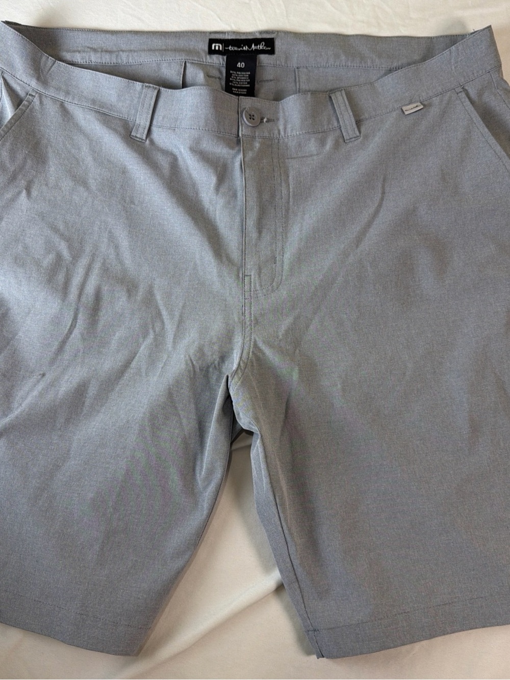 Travis Mathew Light Gray Flat Front Performance Shorts